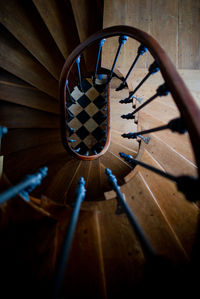 Low angle view of spiral staircase