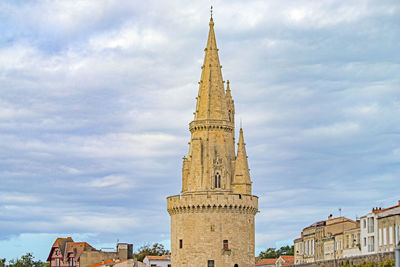 Low angle view of tower of building against sky