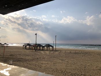 Scenic view of beach against sky