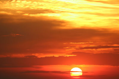 Scenic view of dramatic sky during sunset