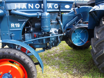 View of tractor on field