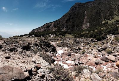 Scenic view of mountain against sky