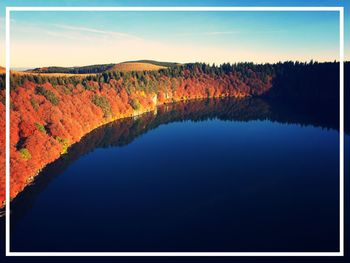 Scenic view of lake against clear sky