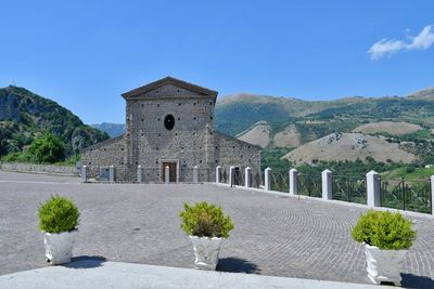 Panoramic view of muro lucano, an old village in the mountains of basilicata region, italy.