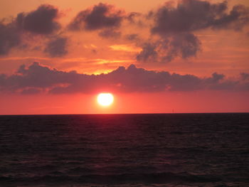 Scenic view of sea at sunset