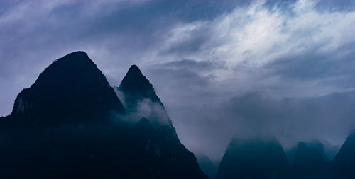 Low angle view of sky at dusk