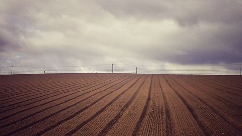 Scenic view of land against sky