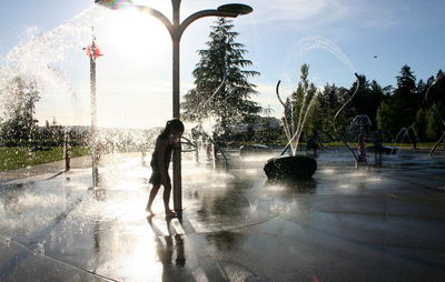 Girl enjoying at water park