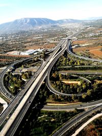 High angle view of elevated road against sky