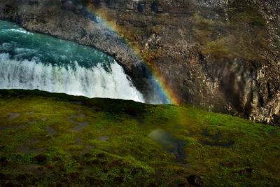 Scenic view of waterfall