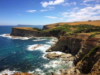 Rock formations in sea