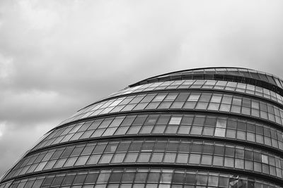 Low angle view of modern building against sky