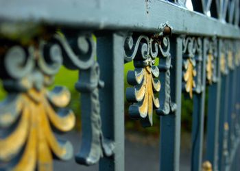 Close-up of metal gate