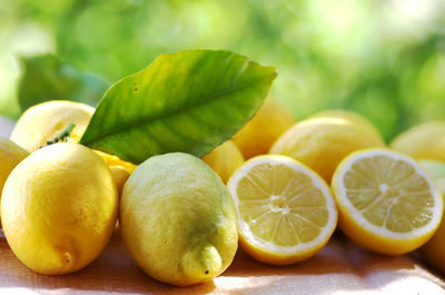 Close-up of fruits on table