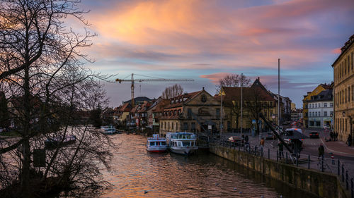 View of canal along buildings