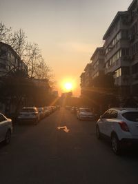 Parking lot at sunset