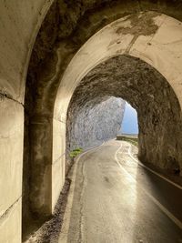 Empty road in tunnel