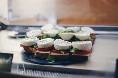 Close-up of food in plate on table