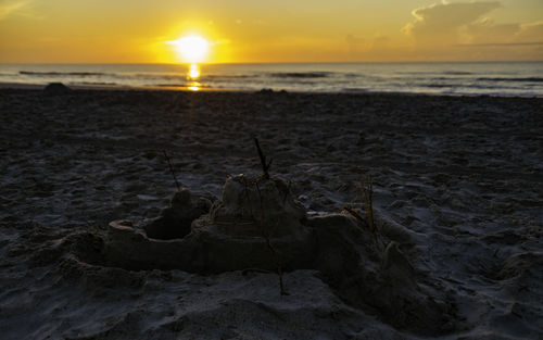 Scenic view of sunset over sea