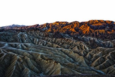 Scenic view of mountains against clear sky