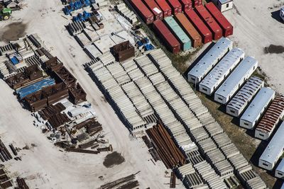 High angle view of harbor