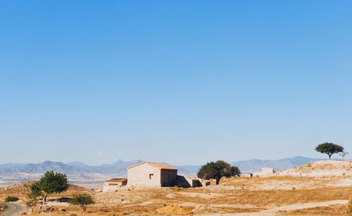 Built structure against clear blue sky