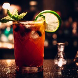 Close-up of drink in glass on table