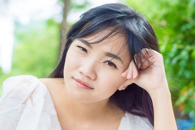 Close-up portrait of a young woman