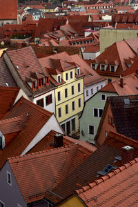 High angle view of houses