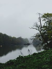 Scenic view of lake against clear sky