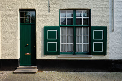 Closed door of building