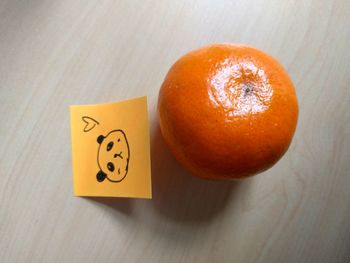 Close-up of orange on table