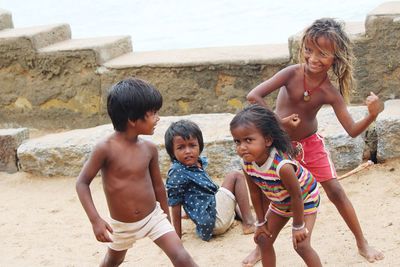 Children playing on beach