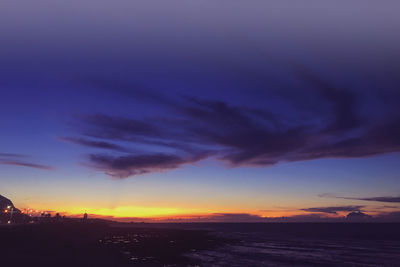 Scenic view of dramatic sky during sunset