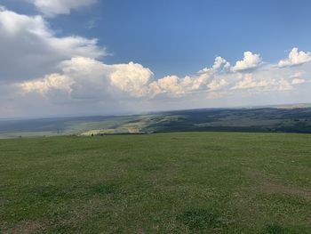 Scenic view of field against sky