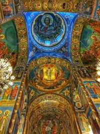 Low angle view of ornate ceiling