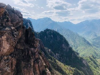 Panoramic view of mountains against sky