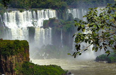 Scenic view of waterfall