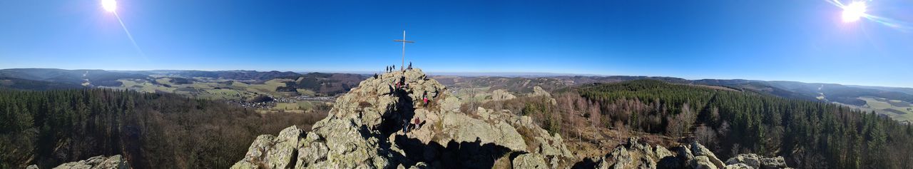 Panoramic view of landscape against clear sky