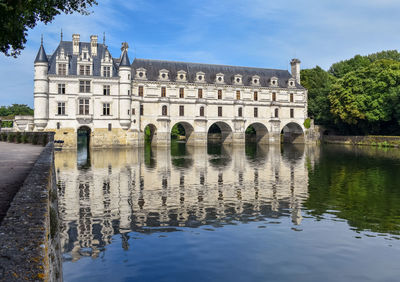 Chateau de chenonceau on the cher river - france, the loire valley.