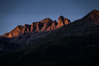 Scenic view of mountains against clear sky