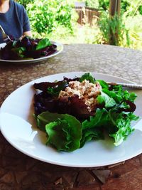 Close-up of food in plate