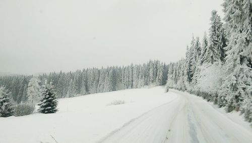 Scenic view of snow covered landscape