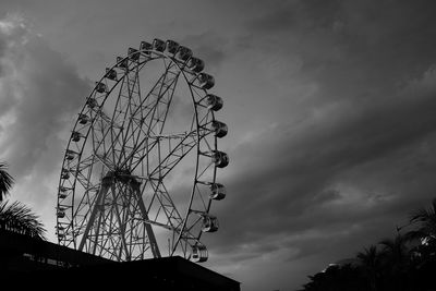 Low angle view of ferris wheel against sky