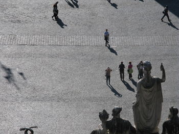 High angle view of people at piazza del popolo