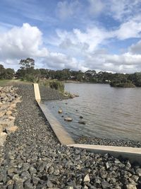 Scenic view of river against sky