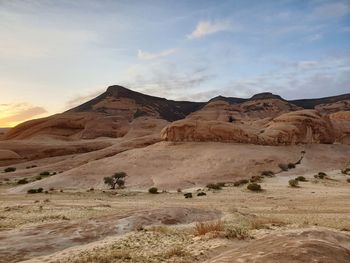 Scenic view of desert against sky