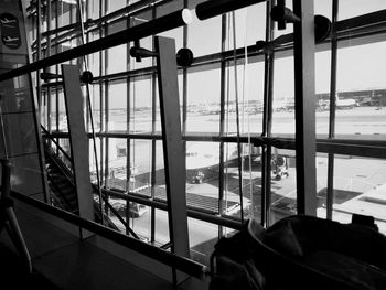 Interior of boat against sky