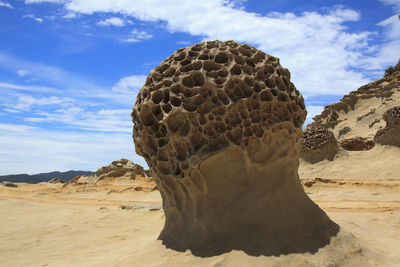 Rock formation on shore