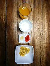 Close-up of breakfast served on table